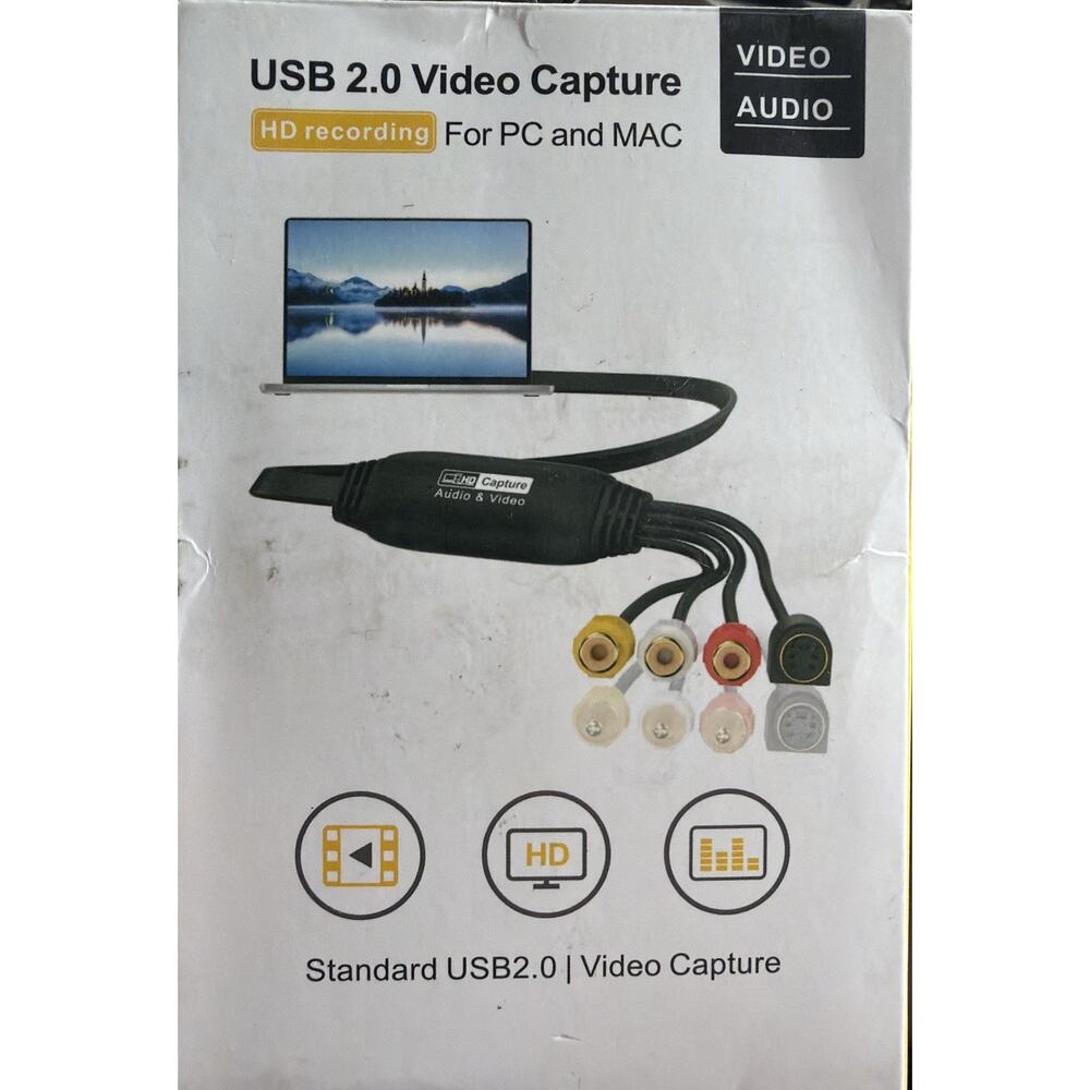 USB 2.0 Video Capture HD Recording For PC And MAC NWT